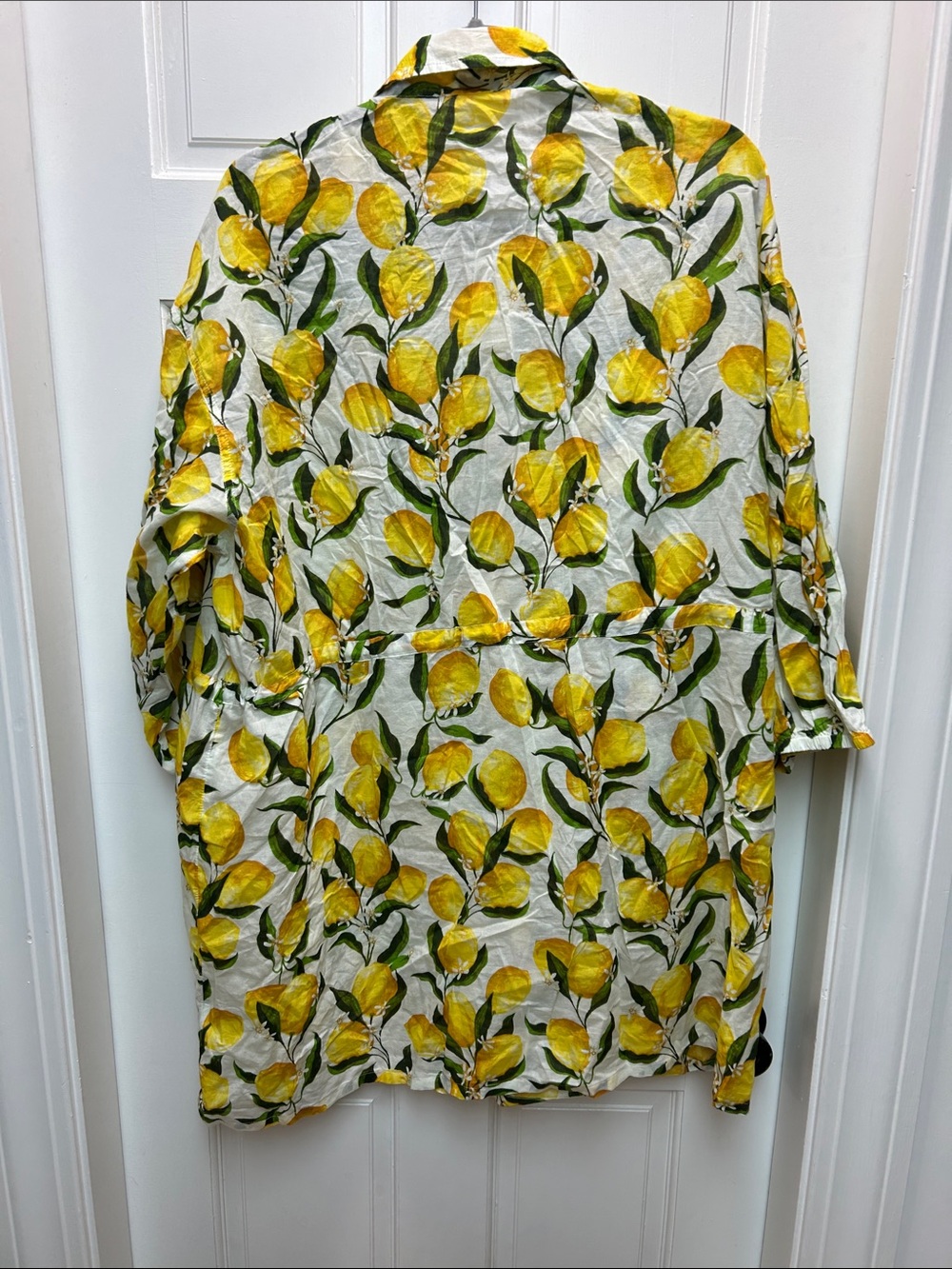 J. Crew Lemon Print Swim Coverup in Yellow and Green on White - Picture 2 of 4